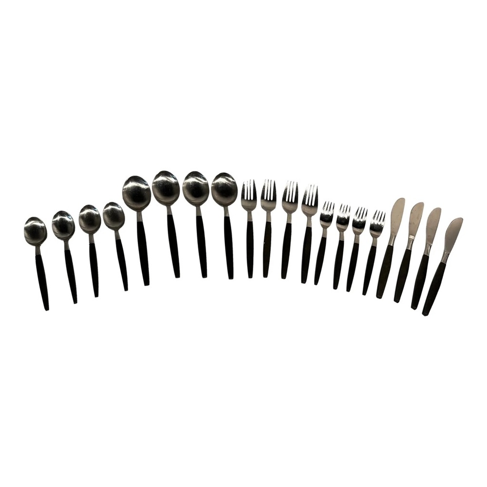 Danish Modern Flatware Set Stainless Steel Service for 4 Mid-Century Modern